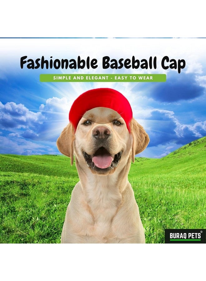 BURAQ Pets Dog Baseball Cap, Pet Sun Hats With Ear Holes, Sport Hat For Medium, Large, Doggies Adjustable Drawstring Puppies, Cats, Visor Hat… (Red, M) - Image 4