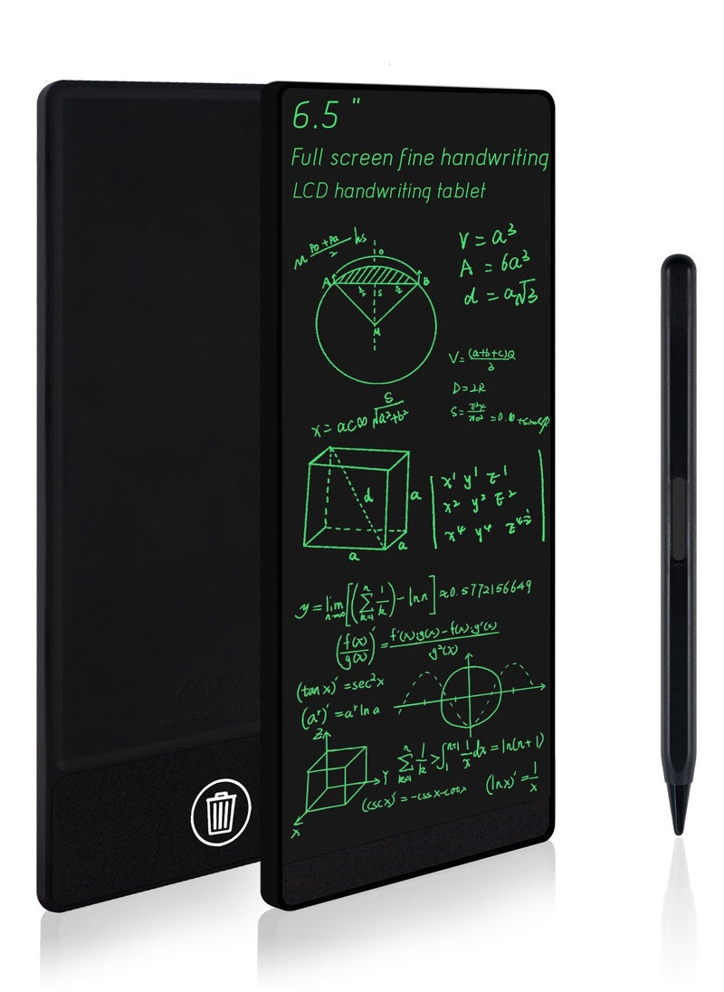 MIXDE Black LCD Writing Tablet, Full Screen Erasable Digital Notepad for Kids and Adults, Drafting, Taking Notes and Leaving Message, 6.5 Inches Screen  - Image 1