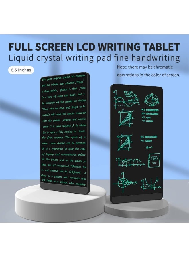 MIXDE Black LCD Writing Tablet, Full Screen Erasable Digital Notepad for Kids and Adults, Drafting, Taking Notes and Leaving Message, 6.5 Inches Screen - Image 1