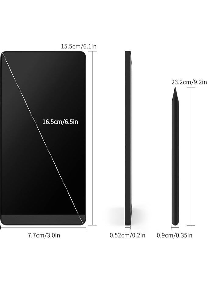 MIXDE Black LCD Writing Tablet, Full Screen Erasable Digital Notepad for Kids and Adults, Drafting, Taking Notes and Leaving Message, 6.5 Inches Screen - Image 4