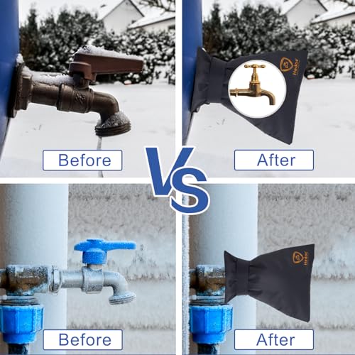 Hedoc Pro Outdoor Faucet Covers for Winter Freeze Protection, 2 Pack 6'' W x 8.2'' H Winter Faucet Insulation Cover Socks, Hose Bib Covers for Winter (Faucet Cover 2 Pack) - Image 2