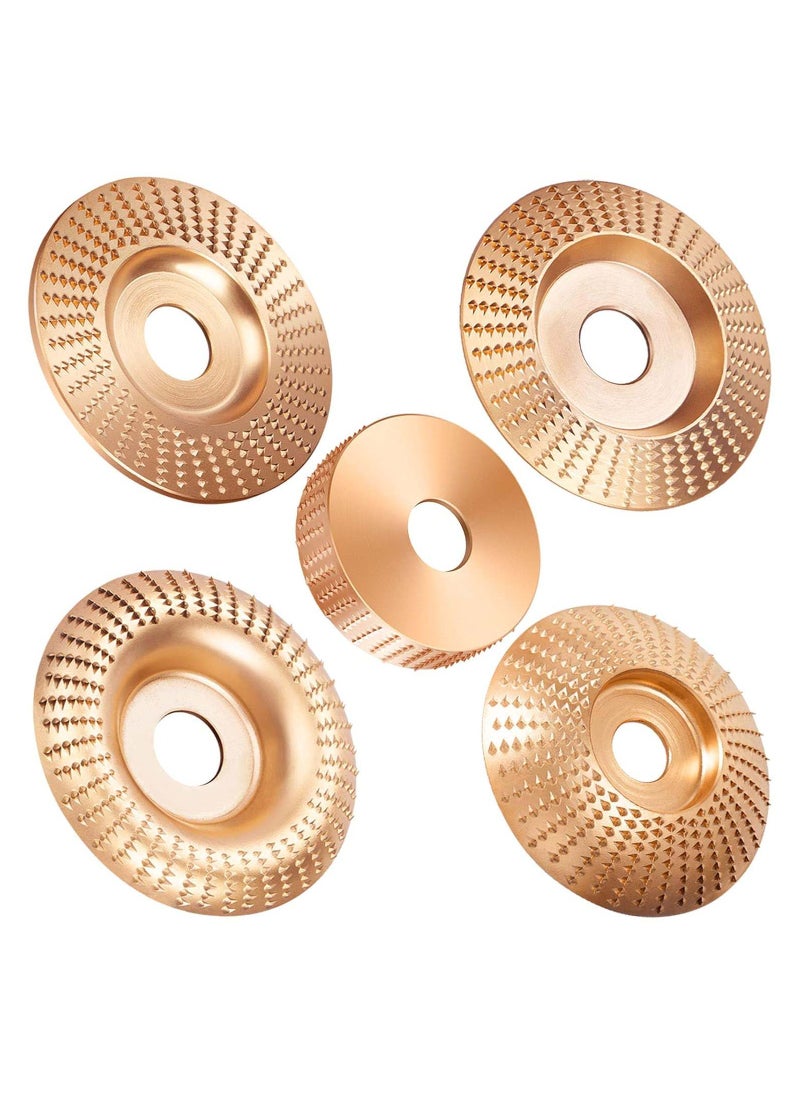 SYOSI 5PCS Wood Carving Disc Set Grinding Wheel Shaping Disc for 4" or 4 1/2" Angle Grinder for Wood Cutting Grinding Shaping Sculpting Disc Grinder Cutting Wheel Grinding Disk Attachments  - Image 1
