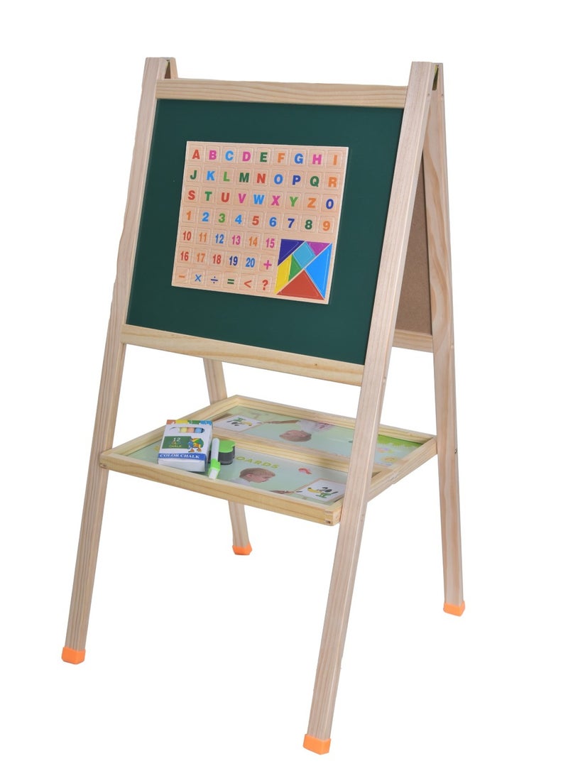 FUNFY - FYWT001 All-in-One Adjustable Double Sided Drawing Board | Material: Wood | Multi-Functional, Foldable Drawing And Whiteboard | Perfect For Unleashing Creativity And Learning | For Kids - Image 1
