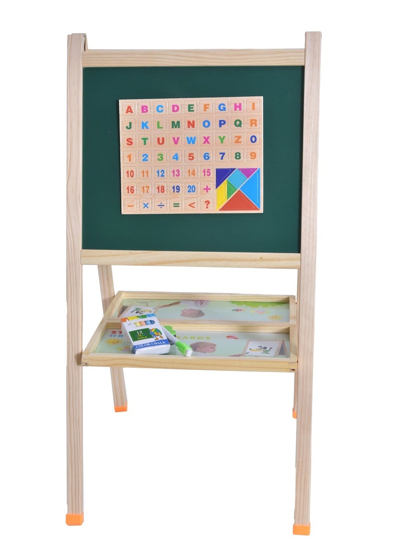 FUNFY - FYWT001 All-in-One Adjustable Double Sided Drawing Board | Material: Wood | Multi-Functional, Foldable Drawing And Whiteboard | Perfect For Unleashing Creativity And Learning | For Kids - Image 1