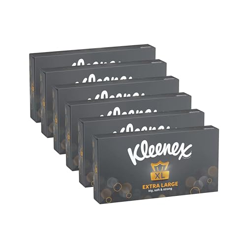 Kleenex مناديل كلينكس للوجه كبيرة الحجم للرجال 2 طبقة 90 ورقة، عبوة من 6 - Image 1