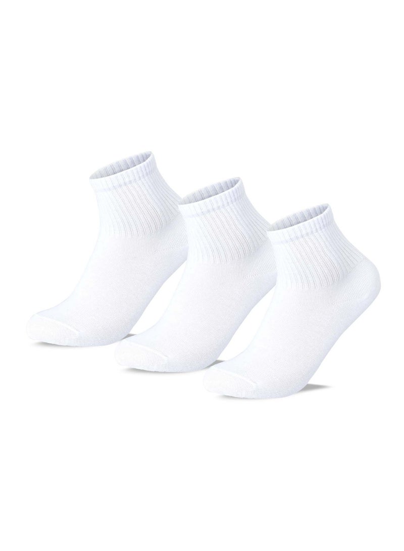 SAM SOCKS Kids Set of 3 Half Long School Plain Socks White size 30-33 EU - Image 1