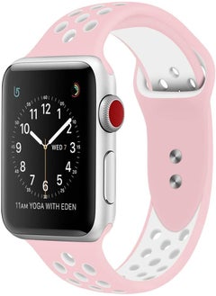 RDX Compatible Sport Band Apple Watch 38mm 40mm Silicone Strap Replacement Wristband iWatch Series 4/3/2/1 Nike- S/M - (Pink/White)