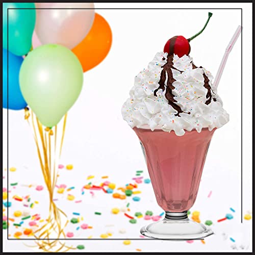 MARTVIA 300ML Ice Cream Glasses Cups Dishes for Desserts, Milkshake,Fruit and Pudding Glass Serving Bowls, Perfect for Home, Restaurants and Parties Dishwasher Safe (Crystal Cups, Set of 6) - Image 4