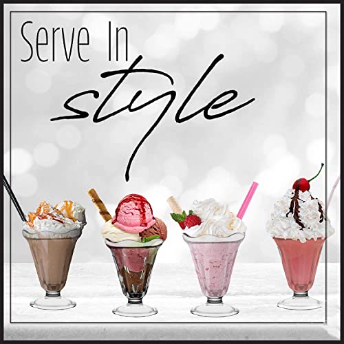 MARTVIA 300ML Ice Cream Glasses Cups Dishes for Desserts, Milkshake,Fruit and Pudding Glass Serving Bowls, Perfect for Home, Restaurants and Parties Dishwasher Safe (Crystal Cups, Set of 6) - Image 5