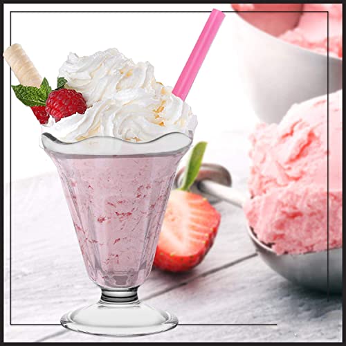MARTVIA 300ML Ice Cream Glasses Cups Dishes for Desserts, Milkshake,Fruit and Pudding Glass Serving Bowls, Perfect for Home, Restaurants and Parties Dishwasher Safe (Crystal Cups, Set of 6) - Image 3