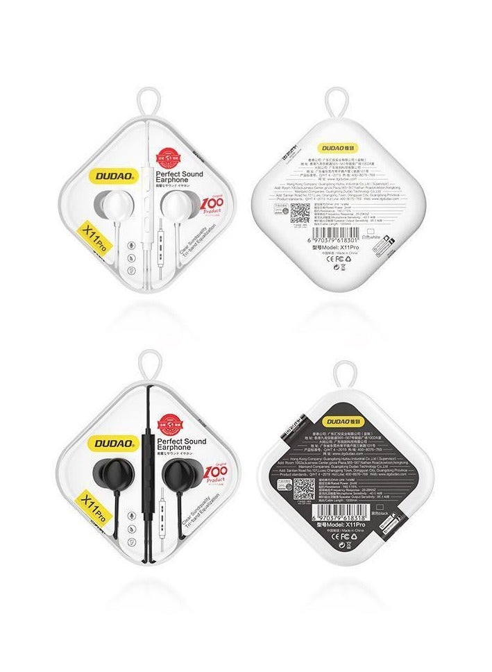 دوداو سماعة Dudao X11 Pro داخل الأذن بدون استخدام اليدين مقاس 3.5 مم مع منفذ aux باللون الأبيض - Image 2