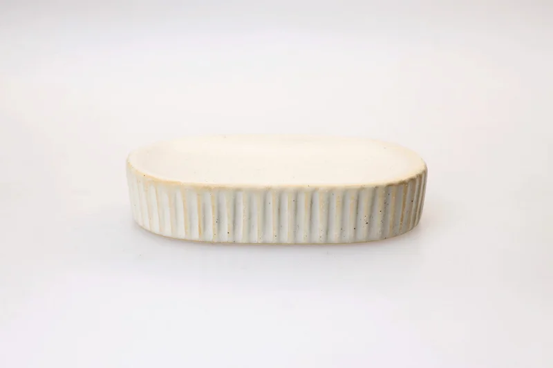 يسكن Stripe Ceramic Soap Dish