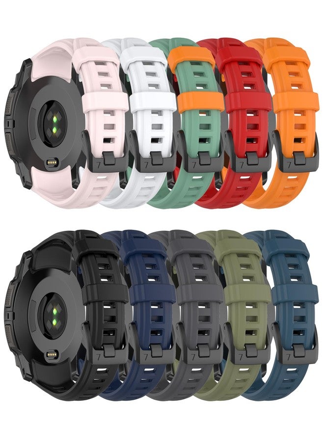 QGHXO حزام لجهاز Garmin Instinct 3، حزام ساعة بديل من السيليكون الناعم لجهاز Garmin Instinct 3 Amoled/Solar (بدون متتبع) - Image 1