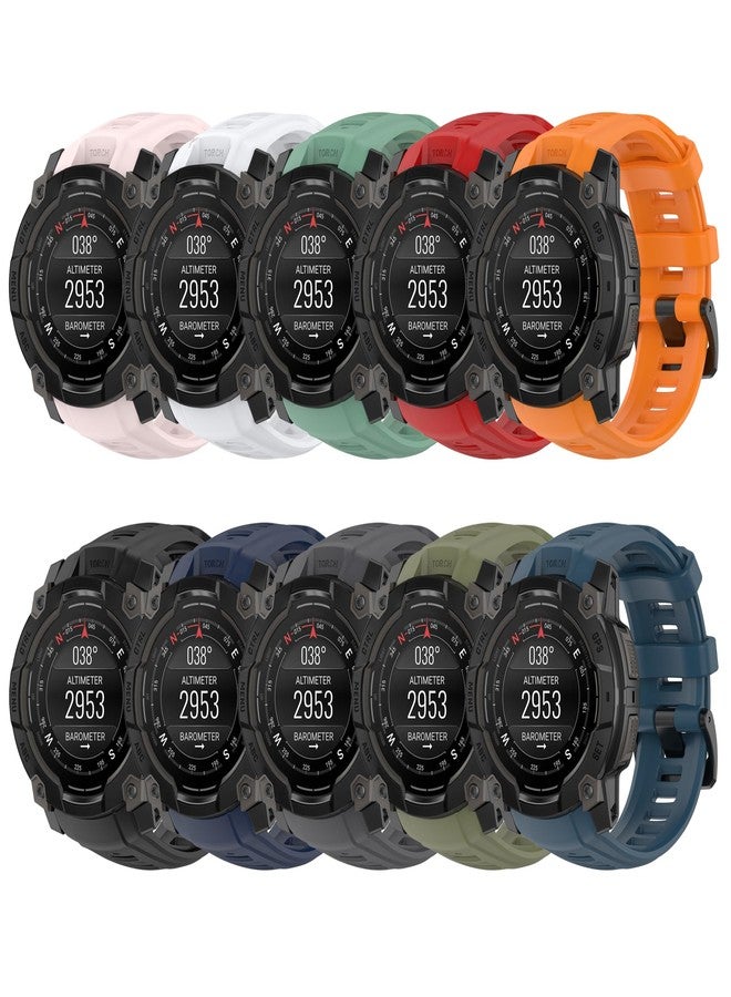 QGHXO حزام لجهاز Garmin Instinct 3، حزام ساعة بديل من السيليكون الناعم لجهاز Garmin Instinct 3 Amoled/Solar (بدون متتبع) - Image 2