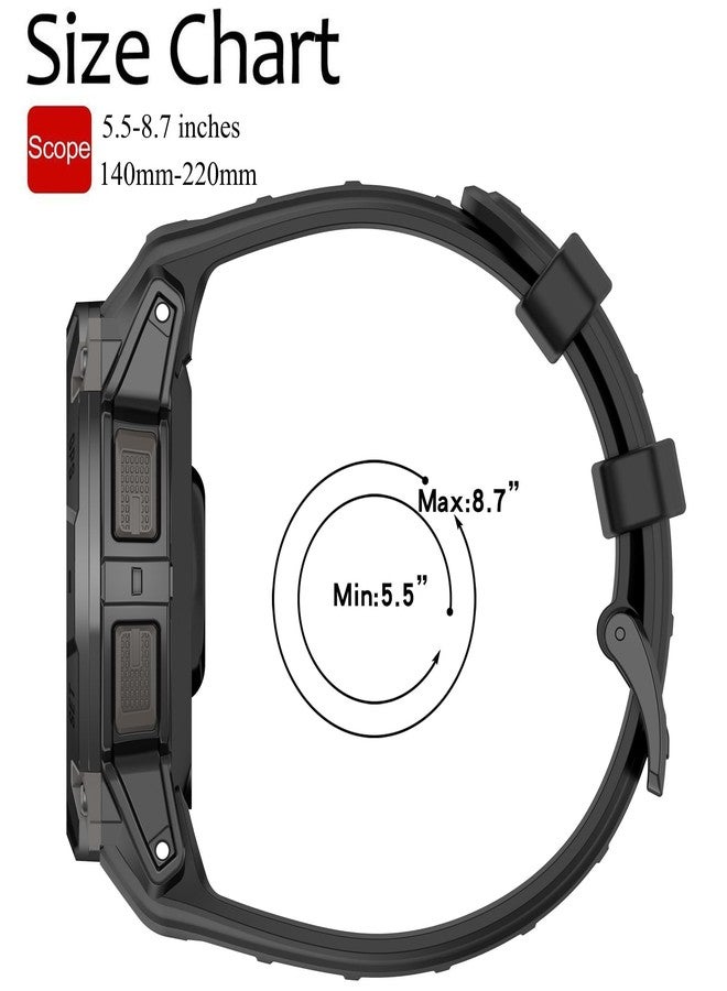 QGHXO حزام لجهاز Garmin Instinct 3، حزام ساعة بديل من السيليكون الناعم لجهاز Garmin Instinct 3 Amoled/Solar (بدون متتبع) - Image 4