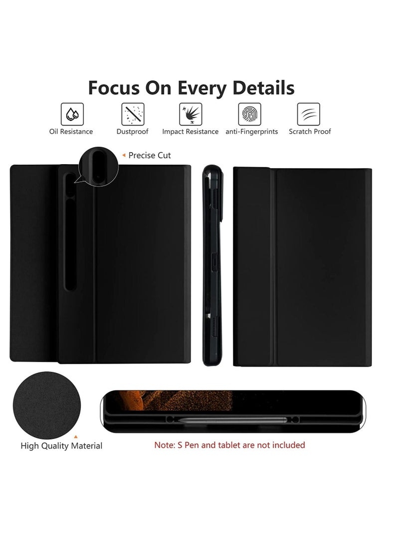 vesus Keyboard Case for Samsung Galaxy Tab S8 Ultra 14.6 inch 2022, Magnetically Detachable Bluetooth Keyboard, Slim Lightweight Stand Cover with S Pen Holder, Auto Sleep/Wake, SM-X900/X906, Black - Image 3