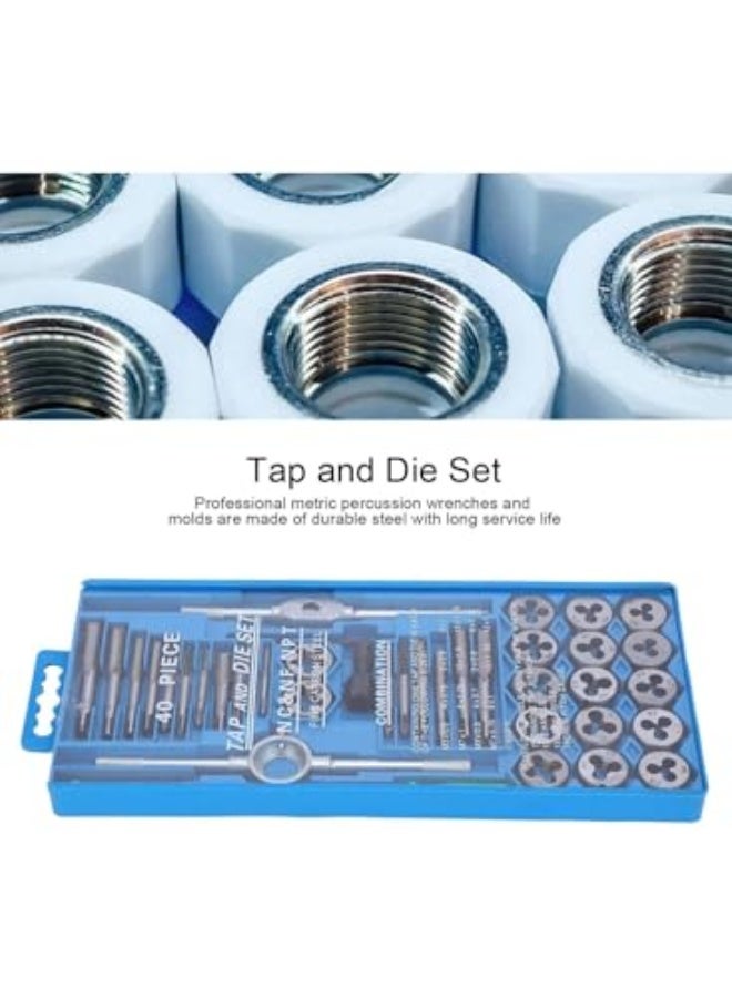 40pcs Tap and Die Set Milling Carbon Steel Hand Threading Tool Hardware Supplies Professional Accessories - Image 4