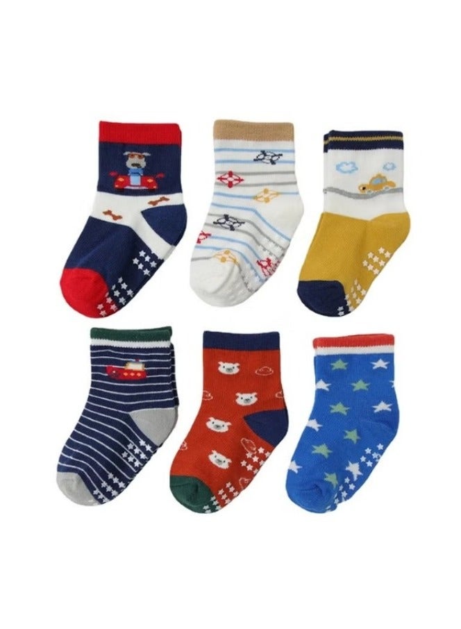 12 Pairs Baby Socks Cotton Non-Slip Striped Kids Socks Boys' Socks Girls' Socks Multicolor  - Image 2