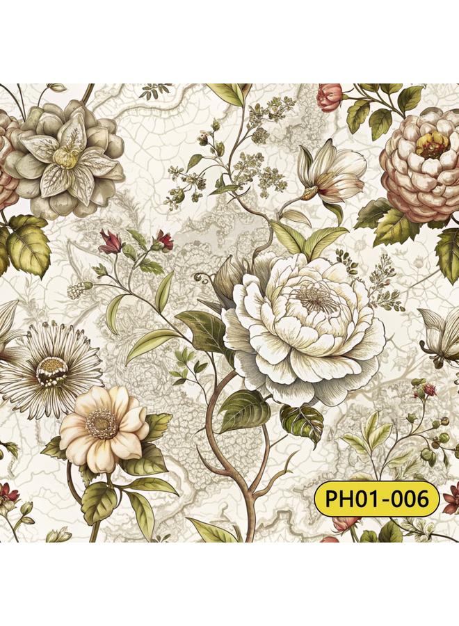 Bluejw Wallpaper Wall Stickers Plant Flower TV Background Wall Decoration High Sense Wallpaper Self-adhesive Flower Wallpaper - Image 1