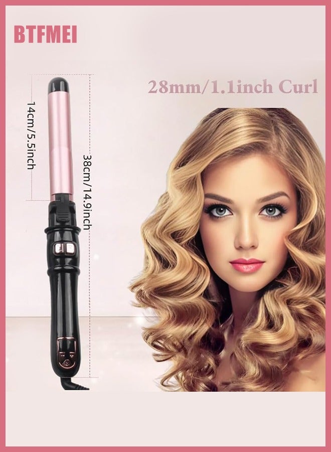 Auto Rotating Hair Curler, Ceramic Curling Iron with Adjustable Heat, Quick Styling for Daily Use, Long Cord & 360° Swivel