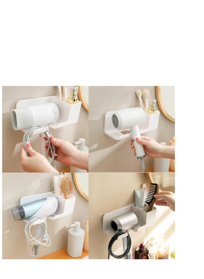 SYOSI Universal Hair Dryer Holder Wall Mounted Self Adhesive Hair Tool Organizer Bathroom Styling Tools Holder for Hair Dryer Brush Hair Rollers Curler Clips Toiletries - Image 4