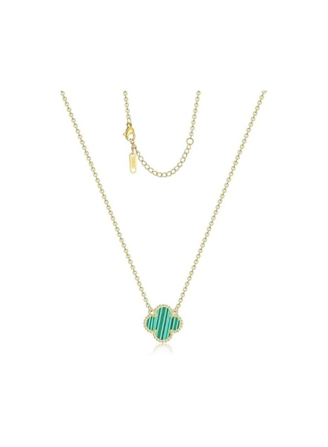 Fayrouz Jewellery Clover Pendant Necklace for Women, 18K Gold Plated Stainless Steel, Four Leaf Clover Necklace, Simple Design - Image 1