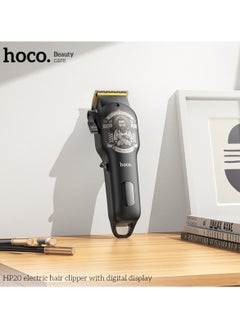 hoco. HOCO HP20 Professional Digital Hair Clipper Cordless Hair Care Rechargeable Hair Trimmer with 4 Guide Combs, LED Display, 4 Hours Hours Working Time and Steel Blade  - Image 2