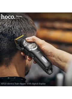 hoco. HOCO HP20 Professional Digital Hair Clipper Cordless Hair Care Rechargeable Hair Trimmer with 4 Guide Combs, LED Display, 4 Hours Hours Working Time and Steel Blade  - Image 3