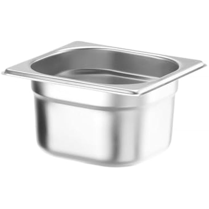 rayihni Recipiente Gn 16Contenedor GnBordes RedondeadosResistente A Temperaturas De 40 A 300CApto Para HornosCongeladoresCalientaplatosBao Mara16L176X162XH 100MmAcero Inoxidable - Image 2