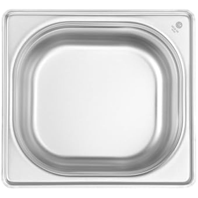 rayihni Recipiente Gn 16Contenedor GnBordes RedondeadosResistente A Temperaturas De 40 A 300CApto Para HornosCongeladoresCalientaplatosBao Mara16L176X162XH 100MmAcero Inoxidable - Image 3