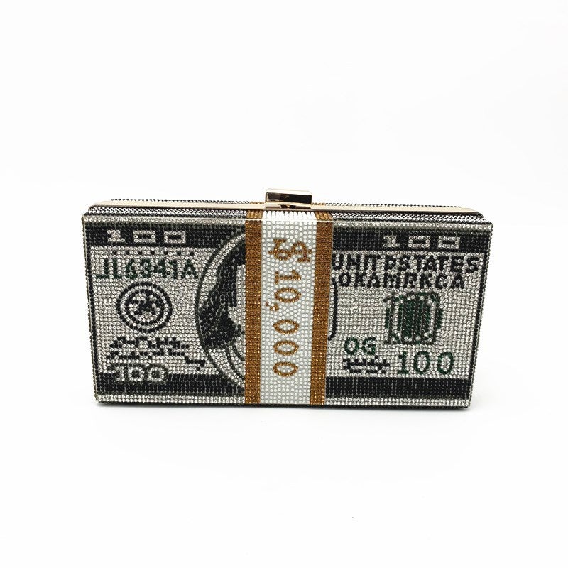 Style Full Diamond Small Square Bag Dollar Dinner Bag Diamond Fashion Dollar Bag Rhinestone Bag For Women - Image 1