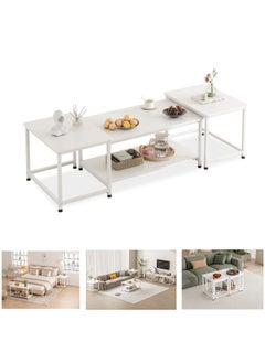 ADEBOLA Multi-functional 3-in-1 Table，beside table、coffee table、nightstand、TV table, suitable for living room and bedroom White  - Image 1