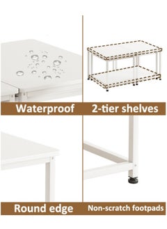 ADEBOLA Multi-functional 3-in-1 Table，beside table、coffee table、nightstand、TV table, suitable for living room and bedroom White  - Image 5