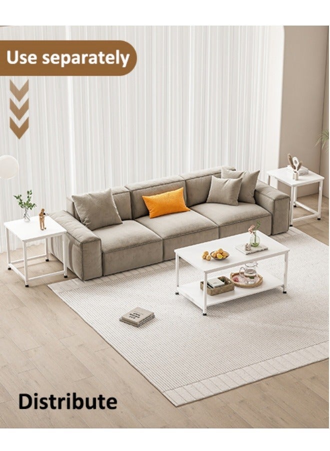 Multi-functional 3-in-1 Table，beside table、coffee table、nightstand、TV table, suitable for living room and bedroom White