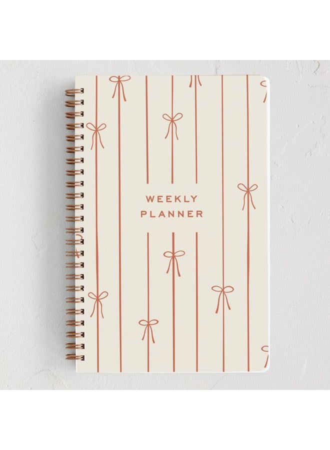 Minted Weekly Planner | Red Lines of Bows - Image 1
