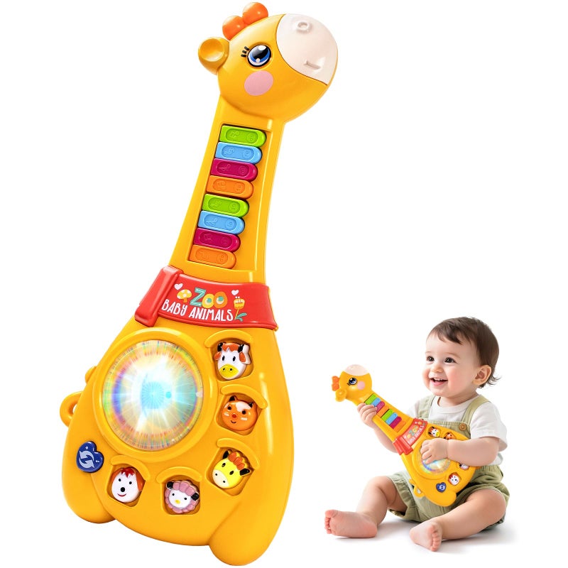 Marstone Toys for 1 2 Year Old Boy and Girl Birthday Gift: Baby Musical Guitar Piano Toys 12-18 Month with Animal Sound and Light, 1st First Learning Educational Gift for Toddlers - Image 1