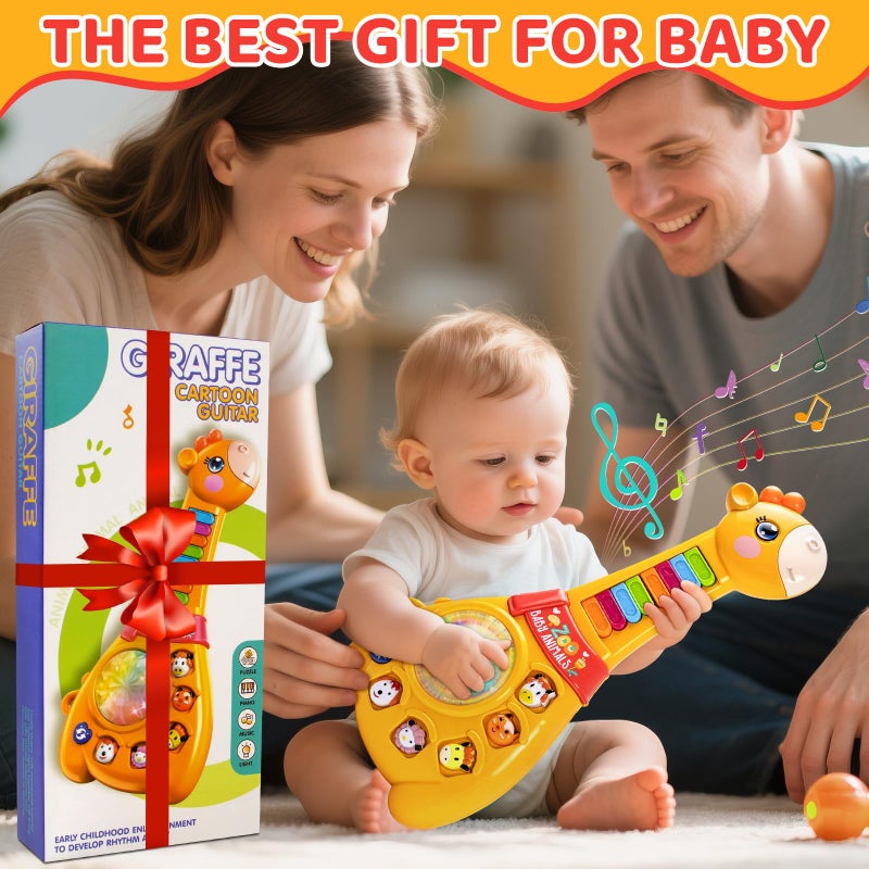Marstone Toys for 1 2 Year Old Boy and Girl Birthday Gift: Baby Musical Guitar Piano Toys 12-18 Month with Animal Sound and Light, 1st First Learning Educational Gift for Toddlers - Image 5