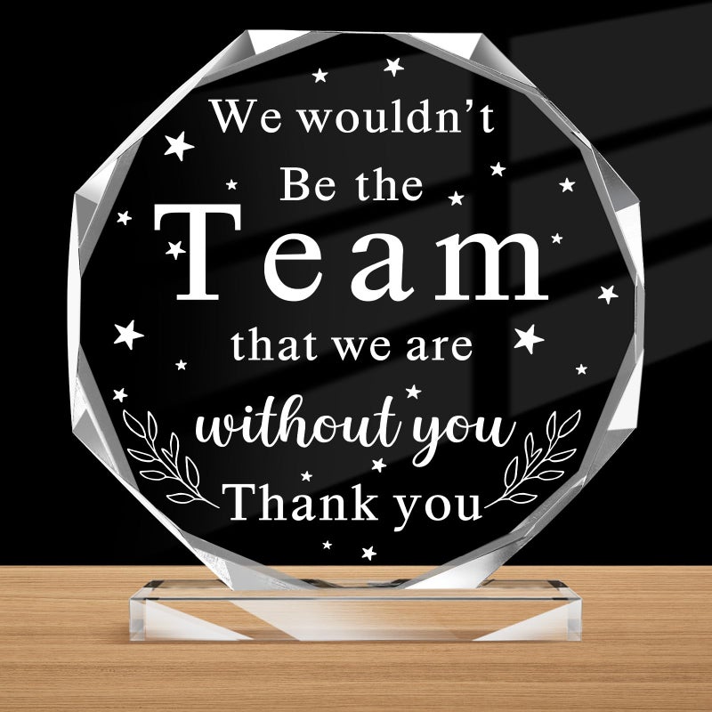 Soaoo Desk Plaque Boss Day Accessories Gifts for Her Him Acrylic Desk Plaque for Office Retirement Manager Leader Coworker Thank You Decor Office SignsTeam