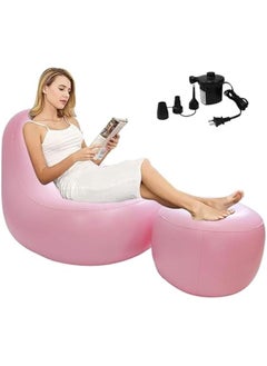 Arabest Pink BBL Inflatable Chair Sofa with Hole for  Surgery Recovery, Electric Air Pump & Ottoman for Sitting, Sleeping, Pregnancy, Relaxation.  - Image 1
