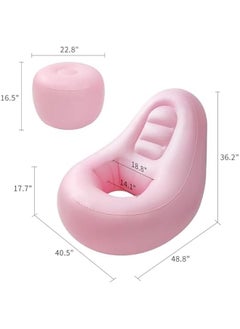 Arabest Pink BBL Inflatable Chair Sofa with Hole for  Surgery Recovery, Electric Air Pump & Ottoman for Sitting, Sleeping, Pregnancy, Relaxation.  - Image 2