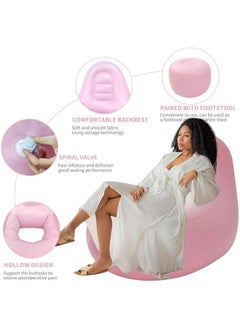 Arabest Pink BBL Inflatable Chair Sofa with Hole for  Surgery Recovery, Electric Air Pump & Ottoman for Sitting, Sleeping, Pregnancy, Relaxation.  - Image 3