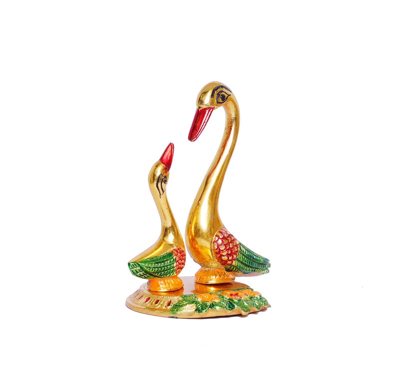 KridayKraft Multicolor Love Birds swan Set Pair of Kissing Duck Metal Statue,Romantic Gift for Girl Friend,Decoration Idol for Showcase,Table, Animal Showpiece Figurines Gift Article... - Image 5