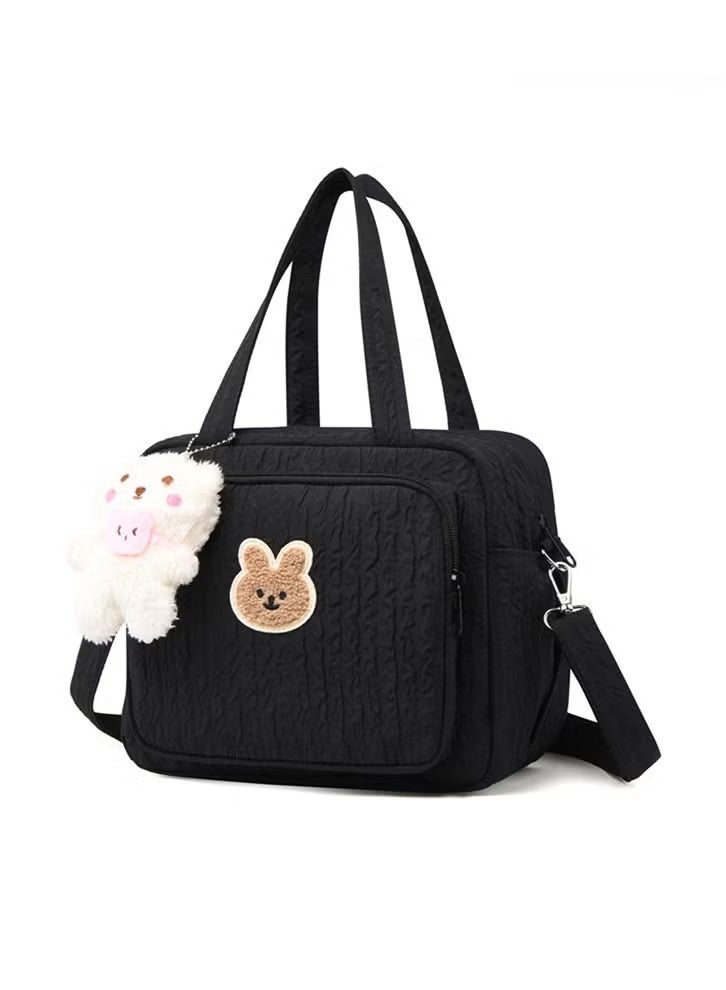 جونيس الحفاضات كيس توت للطفل فتاة حقيبة أمي مطبوعة القطن الحفاضات الطفل كيس السفر الحفاضات متعددة الوظائف حقيبة الأمومة كيس التخزين السفر الحفاضات كيس توت بدون دمية - Image 1