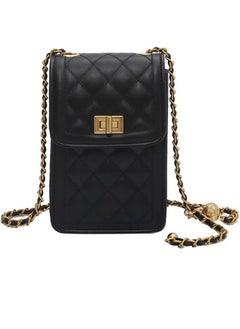Zohra Women's PU Leather Quilted Crossbody Bag Messenger Shoulder Bag Cell Phone Wallet Handbag Chain Crossbody Bag  - Image 1