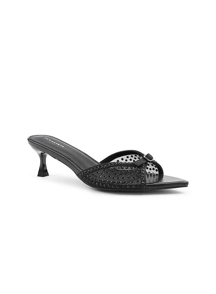 أيقون Heel slipper adorned with sparkling crystal accents.