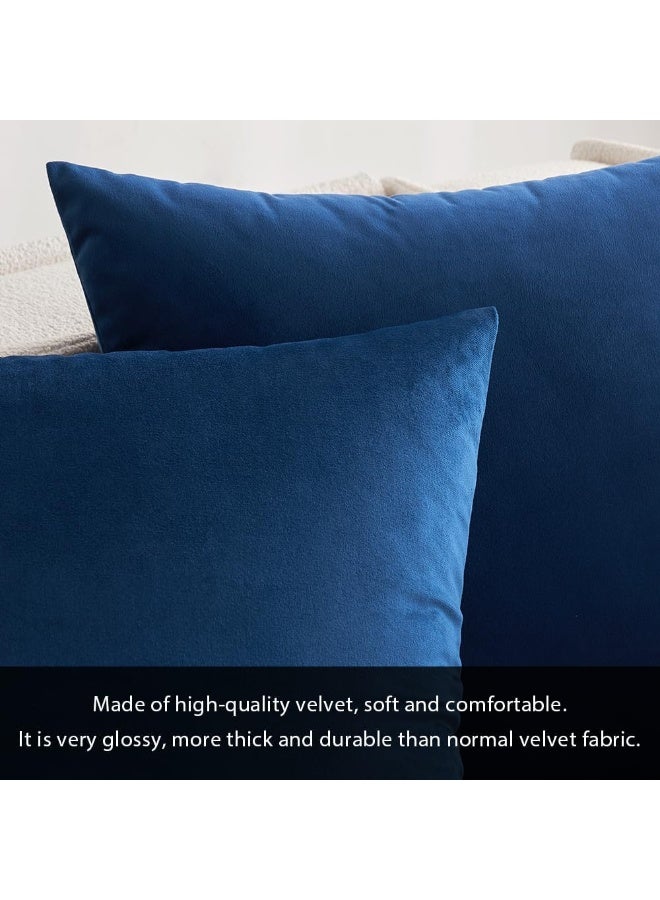 ميولي حزمة Miuleee من 2 وسادة مخملية تغطي وسادة مربعة ناعم الصلبة الصلبة الداكنة الداكنة - Image 2