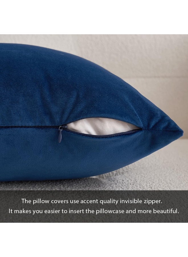 ميولي حزمة Miuleee من 2 وسادة مخملية تغطي وسادة مربعة ناعم الصلبة الصلبة الداكنة الداكنة - Image 3