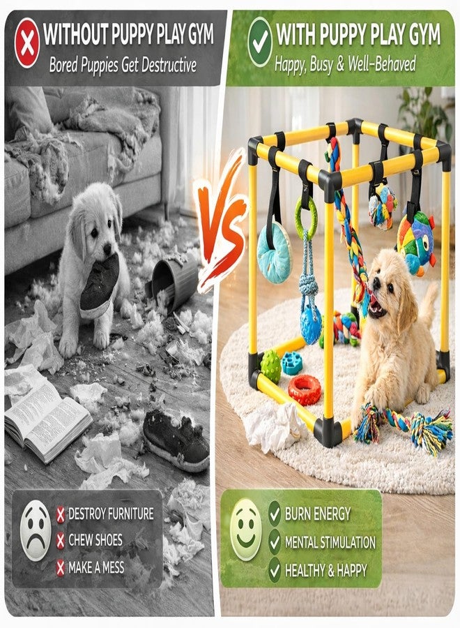 Podoy Interactive Dog Play Gym for Puppies, Puppy Activity Play Center with 11 Hanging Toys, Early Training & Mental Stimulation Toy for Small Dogs - Image 2