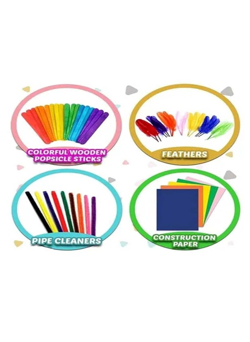 دايتويز مستلزمات فنية مصنوعة يدويًا للأطفال، 1000 قطعة من مستلزمات الحرف اليدوية للأطفال، مجموعة مواد إنتاجية مناسبة للمدرسة ورياض الأطفال والعائلة - Image 4