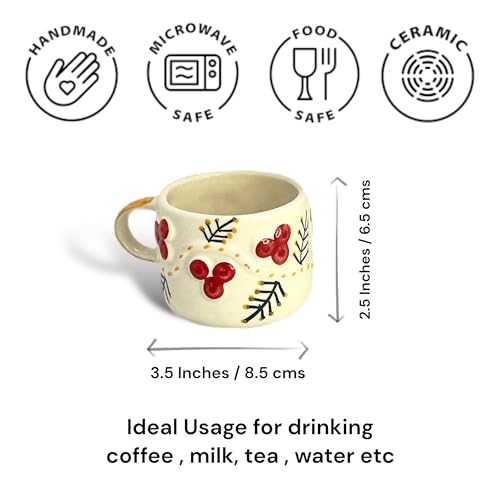 BACKKSPACE RETAIL Ceramic Mugs with Unique 3D Cherry Design Set of 2 – 250ml | Perfect for Coffee or Tea Lovers | Microwave and Dishwasher Safe | Ideal for Home, Office, or Gifting - Image 4
